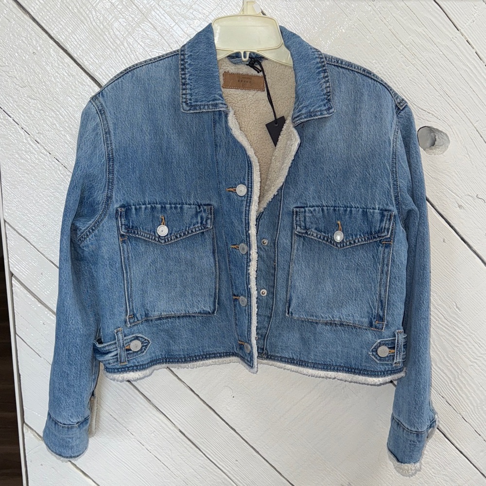 NWT BlankNYC Sherpa lined denim jacket - Picture 2 of 7